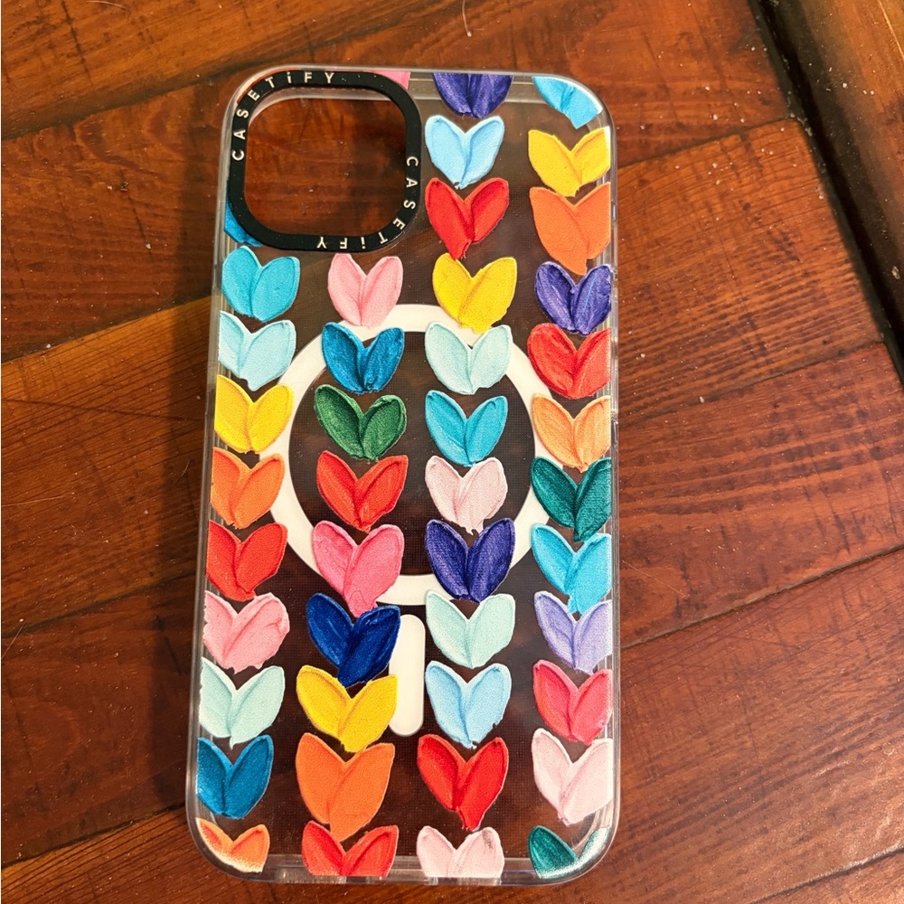 Casetify heart phone case; fits iPhone 13